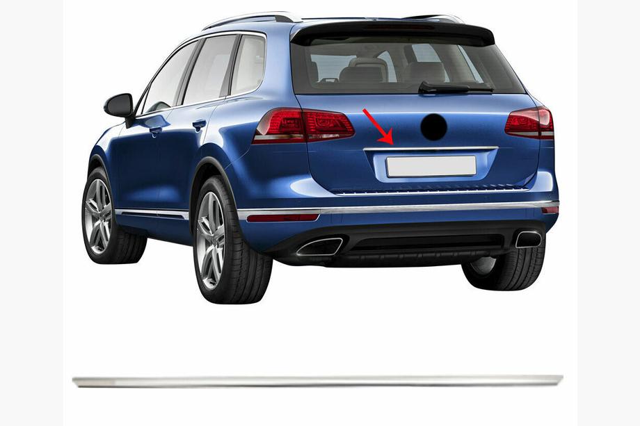 Volkswagen Touareg 2018- гг. Хромированная накладка над номером OmsaLine (нержавейка) Image