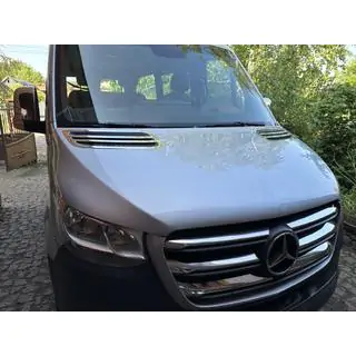 Накладки на воздухозаборник OmsaLine (2 шт., нержавейка) Mercedes Sprinter W907/W910 2018- гг. фото 4