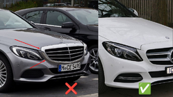 Mercedes C-class W205 2014-2021 гг. Передняя решетка Panamericana GT Черная (для Avantgarde/AMG-Line/C43 AMG) фото 4