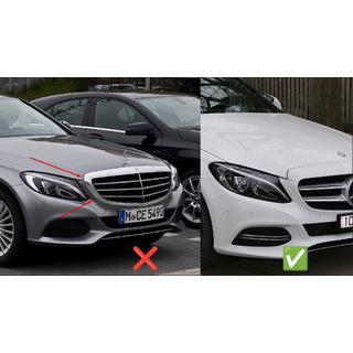 Передняя решетка Panamericana GT Черная (для Avantgarde/AMG-Line/C43 AMG) Mercedes C-сlass W205 2014-2021 гг. фото 4