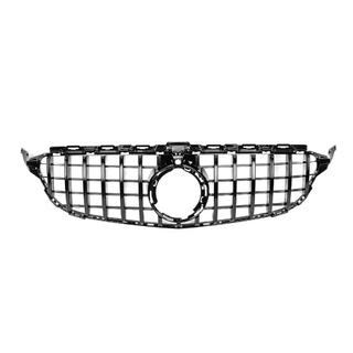 Передняя решетка Panamericana GT Черная (для Avantgarde/AMG-Line/C43 AMG) Mercedes C-сlass W205 2014-2021 гг. фото 2