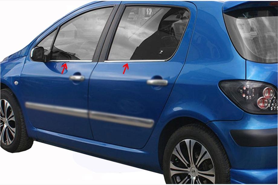 Peugeot 307 2001-2008 гг. Наружные Окантовки Окон Нержавеющая Сталь (4 шт) Фото 1