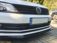 Volkswagen Jetta 2011-2018 гг. Накладка на передний бампер Lip (2010-2018, черный глянец) фото 7