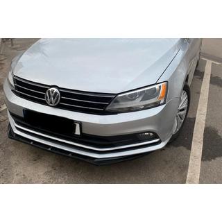 Накладка на передний бампер Lip (2010-2018, черный глянец) Volkswagen Jetta 2011-2018 гг. фото 1