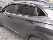 Hyundai Kona 2017-2023 гг. Ветровики с хромированным молдингом (4 шт, Niken) фото 7