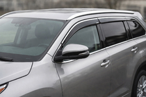Toyota Highlander 2013-2019 гг. Ветровики с хромированным молдингом (4 шт, Niken) фото 1