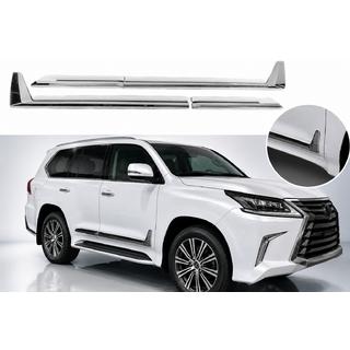 Молдинги на двери F-Sport Белые+Хром (4 шт, ABS)
