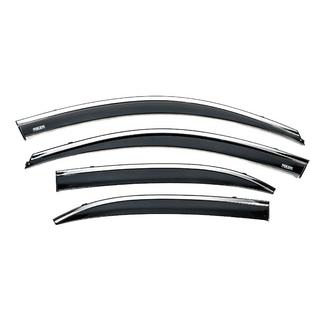 Ветровики с хромированным молдингом (4 шт, Niken) Chevrolet Malibu 2011-2018 гг. фото 2