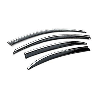 Ветровики с хромированным молдингом (4 шт, Niken) Chevrolet Malibu 2011-2018 гг. фото 4
