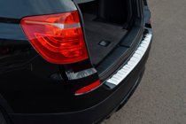 BMW X3 F25 2011-2018 гг. Накладка на задний бампер из нержавеющей стали OmsaLine (глянцевая, нерж.) фото 1