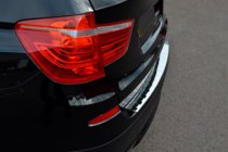 BMW X3 F25 2011-2018 гг. Накладка на задний бампер из нержавеющей стали OmsaLine (глянцевая, нерж.) фото 6