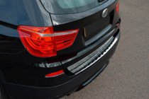 BMW X3 F25 2011-2018 гг. Накладка на задний бампер из нержавеющей стали OmsaLine (глянцевая, нерж.) фото 2