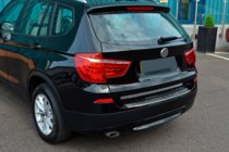 BMW X3 F25 2011-2018 гг. Накладка на задний бампер из нержавеющей стали OmsaLine (глянцевая, нерж.) фото 5