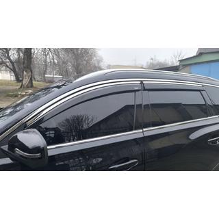 Ветровики с хромированным молдингом (4 шт, Niken) Chery Tiggo 7 2020- гг. фото 2