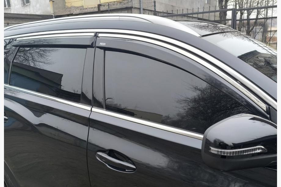 Chery Tiggo 7 2020- гг. Ветровики с хромированным молдингом (4 шт, Niken) Image