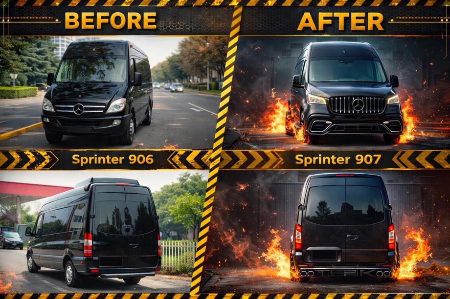 Mercedes Sprinter W906 2006–2018 гг. Комплект рестайлинга в W907 Image