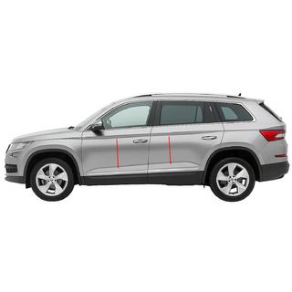 Узкие дверные молдинги из нержавеющей стали Carmos Skoda Kodiaq 2016-2023 гг. фото 1