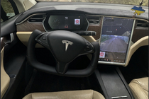 Tesla Model X 2015- гг. Руль в стиле штурвала (Кожзам и вставки из карбона) фото 1