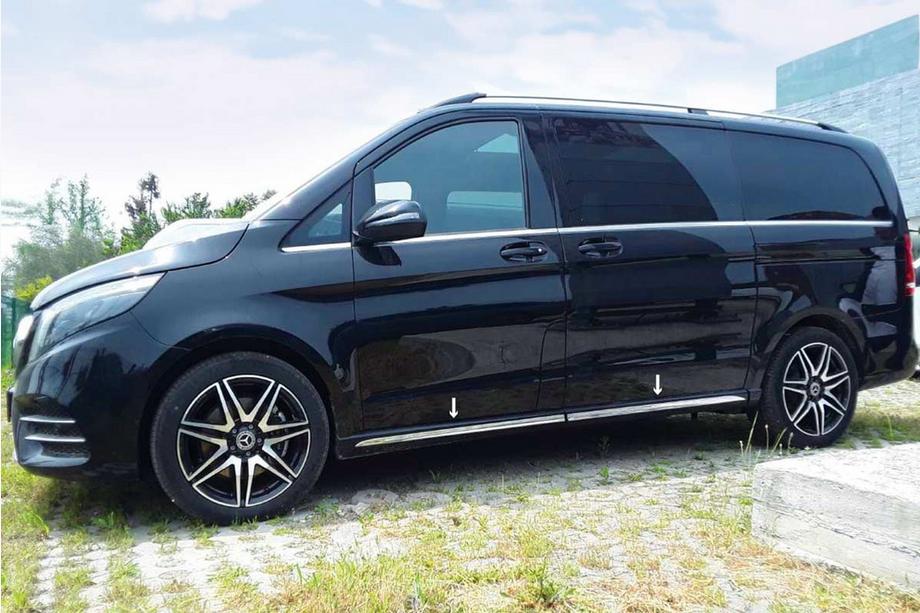 Mercedes Vito/V-class W447 2014- гг. Накладки на пороги нержавеющая сталь (4 шт) Image