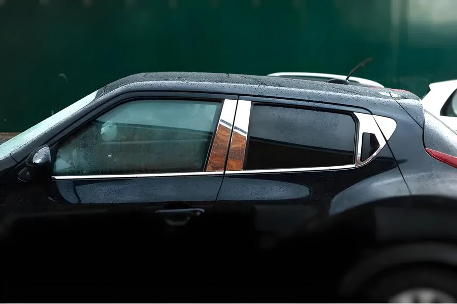 Nissan Juke 2010-2019 гг. Накладки на дверные стойки из нержавеющей стали Omsa Line (6 шт) Image