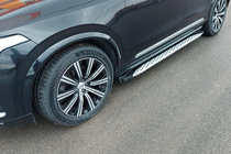 Volvo XC90 2015- гг. Боковые Подножки Shining (2 шт., Алюминий) фото 12