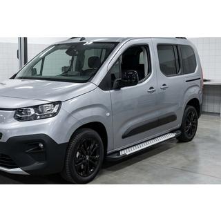 Боковые пороги Allmond Grey (2 шт., алюминий) Fiat Doblo III 2023- гг. фото 1