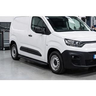 Боковые пороги Bosphorus Black (2 шт., алюминий) Fiat Doblo III 2023- гг. фото 1