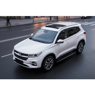 Боковые пороги Bosphorus Grey (2 шт., алюминий) Chery Tiggo 7 2020- гг. фото 1