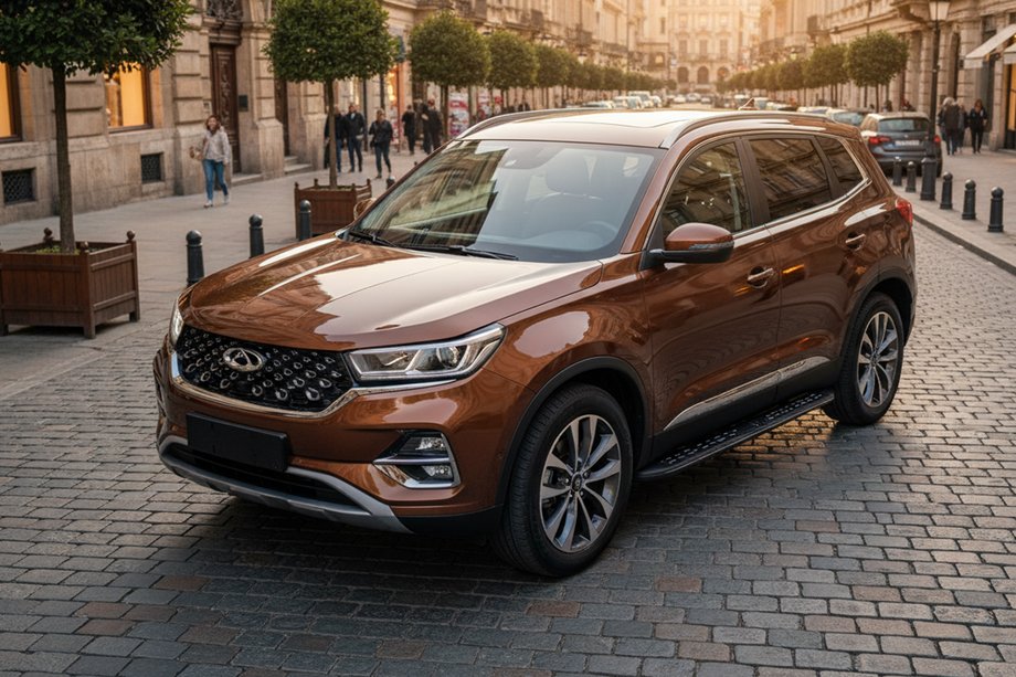 Chery Tiggo 7 2020- гг. Боковые Подножки Tayga Black (2 шт., Алюминий) Image