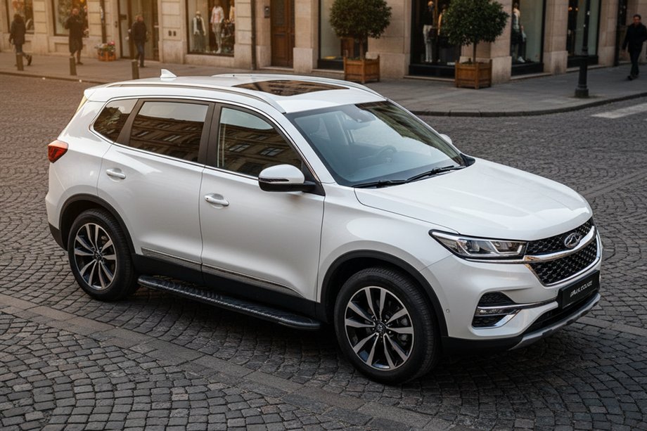 Chery Tiggo 7 2020- гг. Боковые пороги Bosphorus Black (2 шт., алюминий) Image