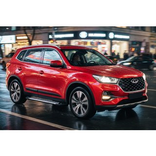 Боковые Подножки Line (2 шт., Алюминий) Chery Tiggo 7 2020- гг. фото 1