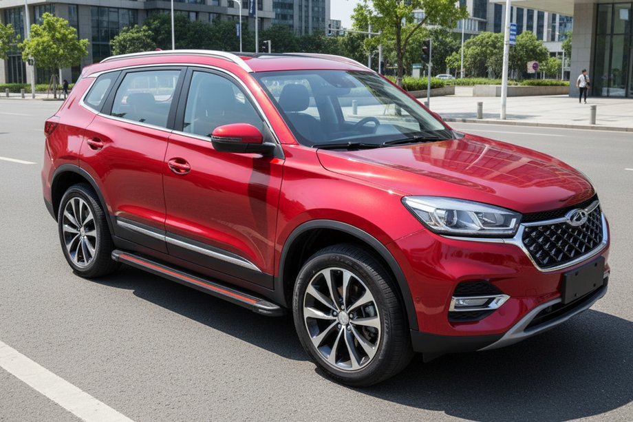 Chery Tiggo 8 2017- гг. Боковые Подножки Maya Red (2 шт., Алюминий) Image