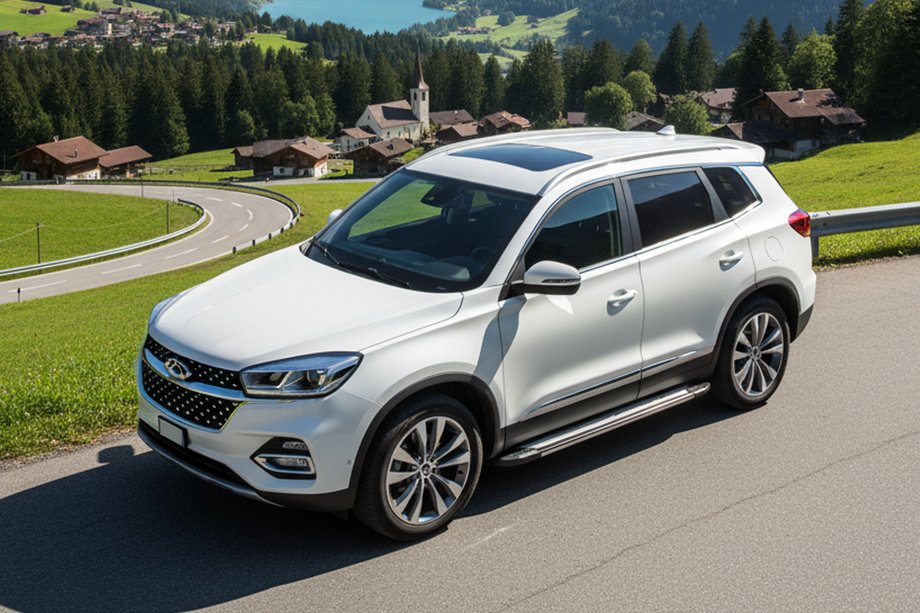 Chery Tiggo 8 2017- гг. Боковые Подножки Rainbow (2 шт., Алюминий) Image