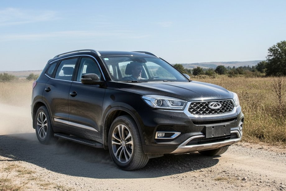 Chery Tiggo 8 2017- гг. Боковые пороги Bosphorus Black (2 шт., алюминий) Image