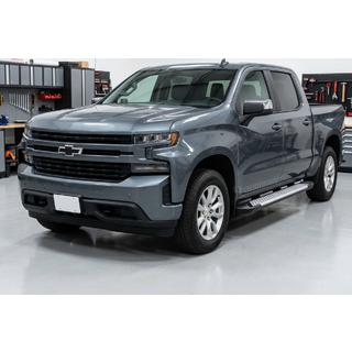 Боковые пороги Allmond Grey (2 шт., алюминий) Chevrolet Silverado 2019- гг. фото 1