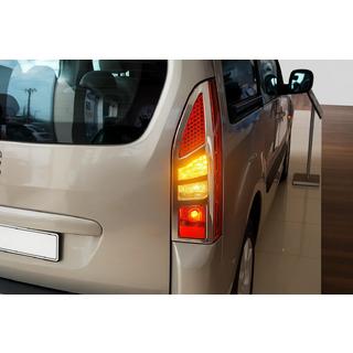 Хромированные Накладки на Задние Фонари (2 шт, Нержавейка) Peugeot Partner Tepee 2008-2018 гг. фото 1