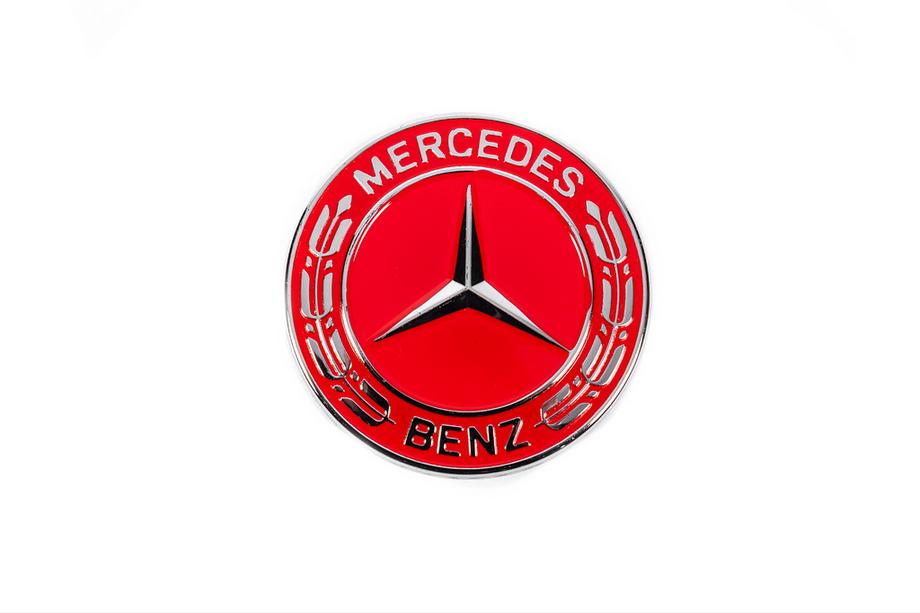 Mercedes-Benz Заглушка вместо эмблемы на капот Mercedes (красная, 57мм) Фото 1