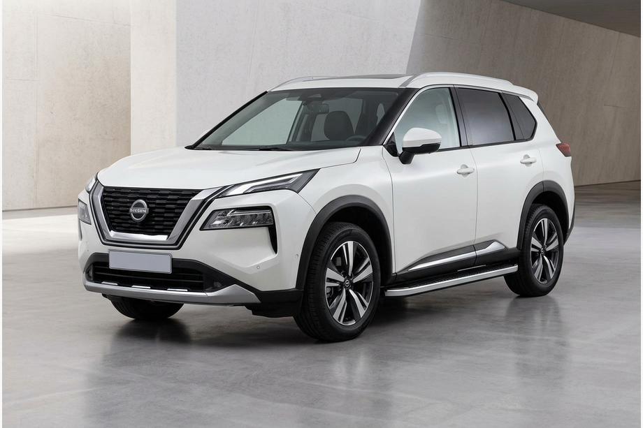 Nissan X-trail T33/Rogue 2022- гг. Боковые Подножки Tayga Grey (2 шт., Алюминий) Фото 1