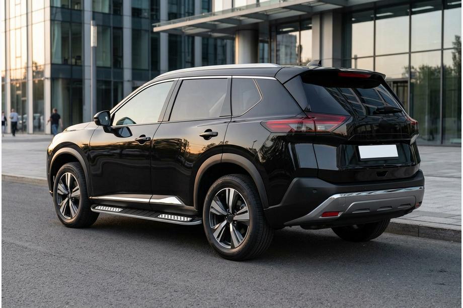 Nissan X-trail T33/Rogue 2022- гг. Боковые Подножки Tayga V2 (2 шт., Алюминий) Image