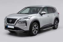 Nissan X-trail T33/Rogue 2022- гг. Боковые Подножки Bosphore Grey (2 шт., Алюминий) фото 1