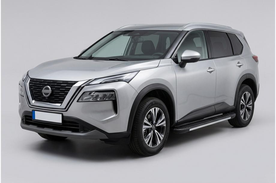 Nissan X-trail T33/Rogue 2022- гг. Боковые Подножки Bosphore Grey (2 шт., Алюминий) Image