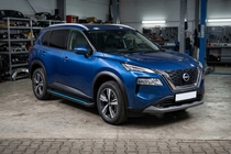 Nissan X-trail T33/Rogue 2022- гг. Боковые Подножки Maya Blue (2 шт., Алюминий) фото 1