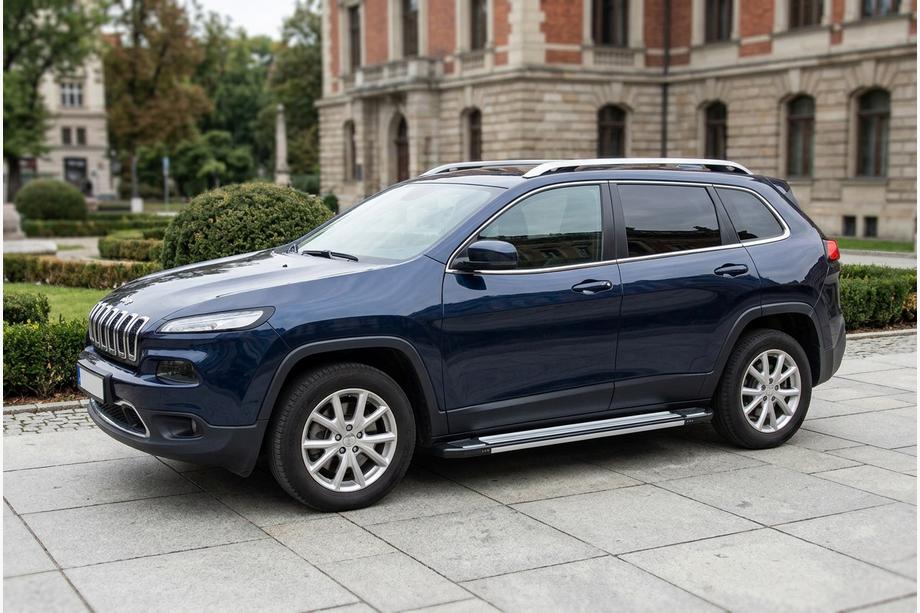 Jeep Cherokee KL 2013- гг. Боковые Подножки Rainbow (2 шт., Алюминий) Image