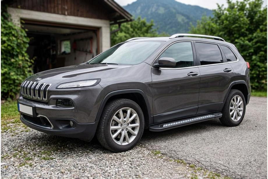 Jeep Cherokee KL 2013- гг. Боковые Подножки Vision New Black (2 шт., Алюминий) Фото 1