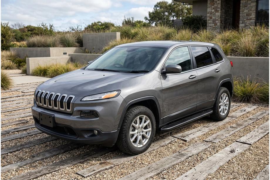 Jeep Cherokee KL 2013- гг. Боковые Подножки Bosphore Black (2 шт., Алюминий) Image