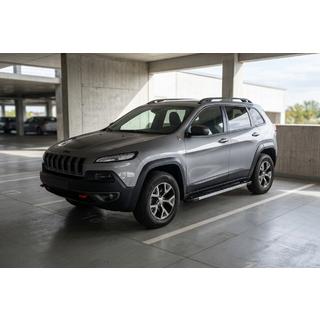 Боковые пороги RedLine V1 (2 шт., алюминий) Jeep Cherokee KL 2013- гг. фото 1