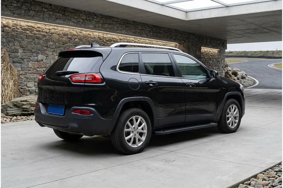 Jeep Cherokee KL 2013- гг. Боковые Подножки Allmond Black (2 шт., Алюминий) Image
