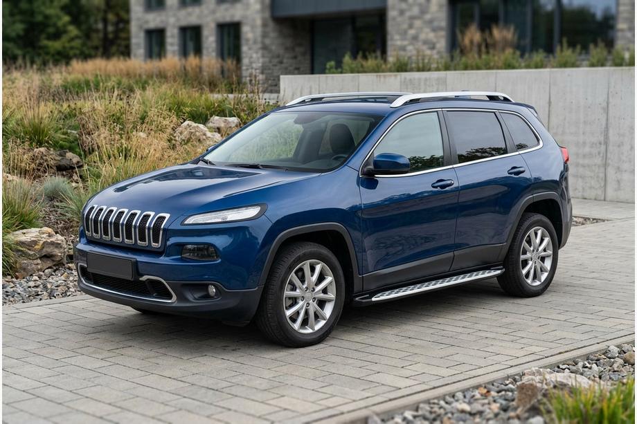 Jeep Cherokee KL 2013- гг. Боковые Подножки Shining V1 (2 шт., Алюминий) Image