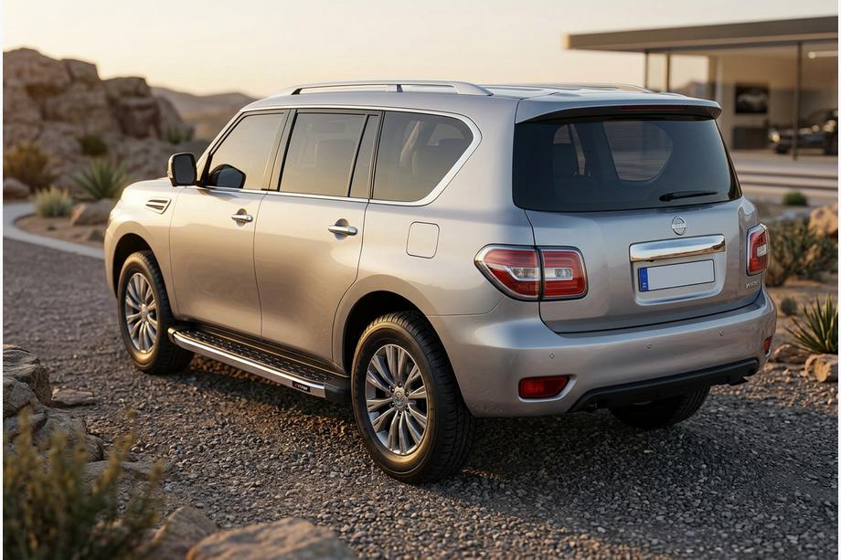 Nissan Armada 2016-2024 гг. Боковые Подножки BlackLine (2 шт., Алюминий) Фото 1