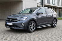 Volkswagen Taigo 2020- гг. Боковые Подножки Tayga Grey (2 шт., Алюминий) фото 1